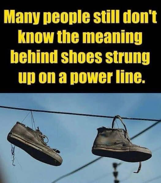 This is The Meaning Behind Shoes Strung Up