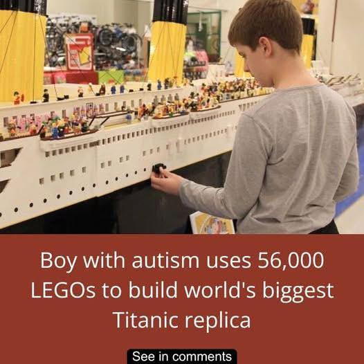 A boy with autism transformed his passion for ships into a 26-foot LEGO masterpiece