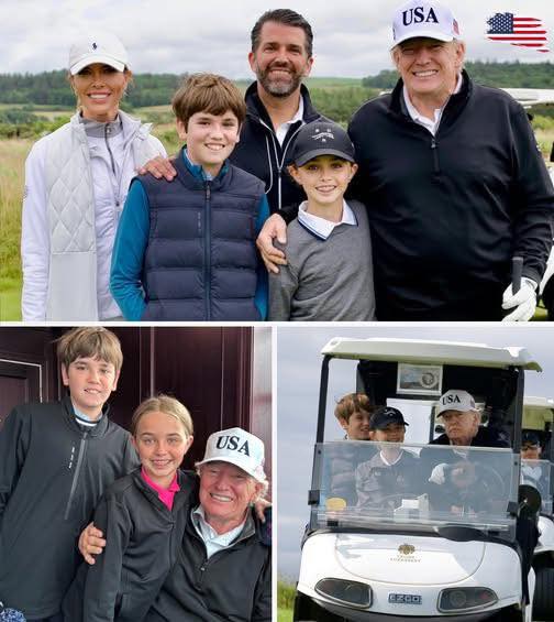 President Trump enjoys time with his grandkids