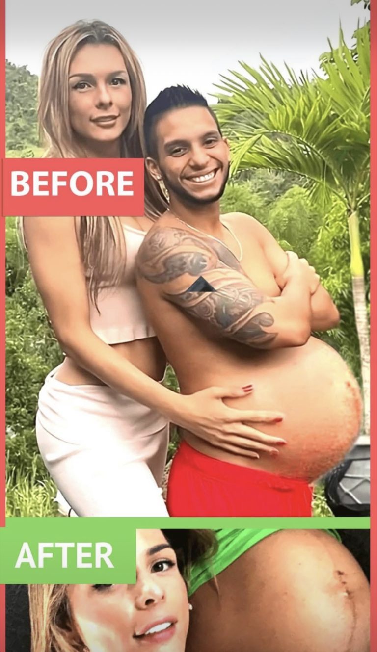 Colombian Model Shares pictures of her Eight months Pregnant Husband…