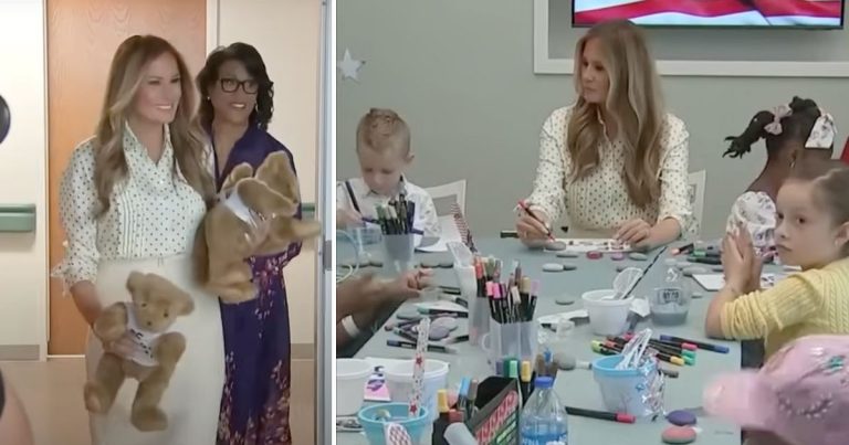Melania Trump glows during surprise visit to children’s Hospital
