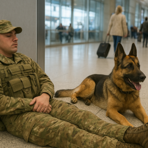 Travelers at Airport Spotted a Uniformed Man Resting