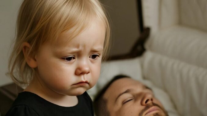 During her father’s funeral, a little girl