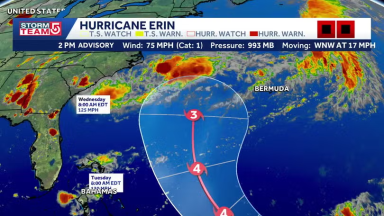 Hurricane Erin, first of Atlantic season,