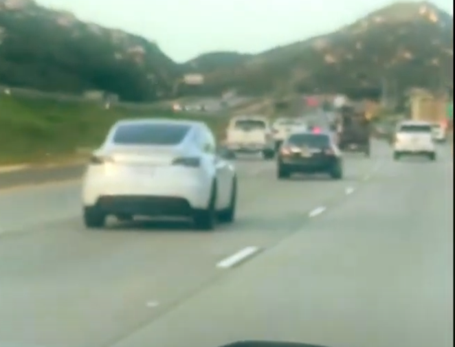TESLA DRIVER CAUGHT ON