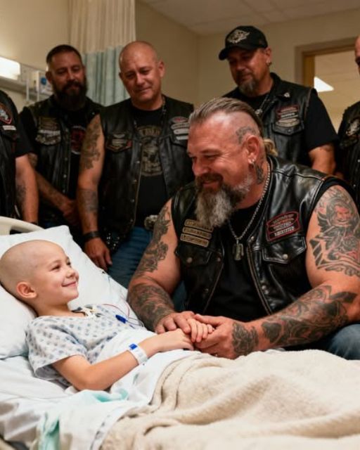 40 Bikers Took Shifts Holding Dying Little