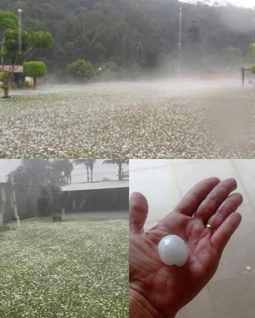 Giant hail recorded Tuesday evening in the town of