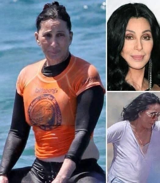 Cher Caught Braless in Wet Outfit