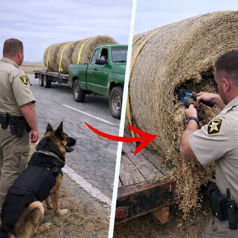 K9 Kept Barking at Hay Bales on Highway