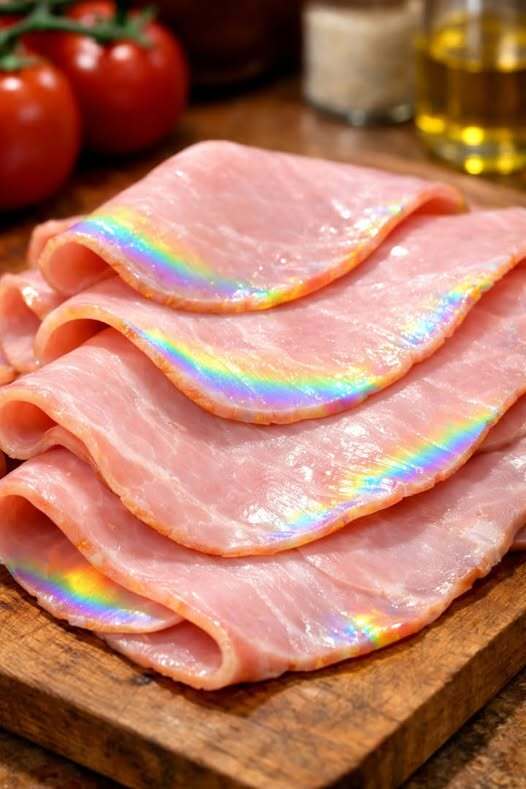 THE RAINBOW SHIMMER ON DELI HAM