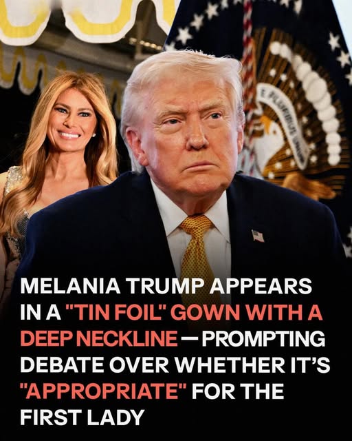 Melania Trump Dazzles in Glamorous Silver Gown