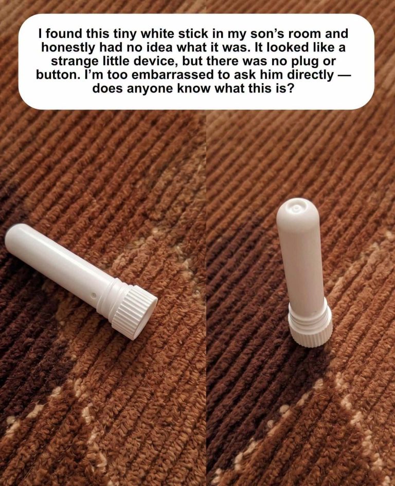 I found this tiny white stick in my son’s room